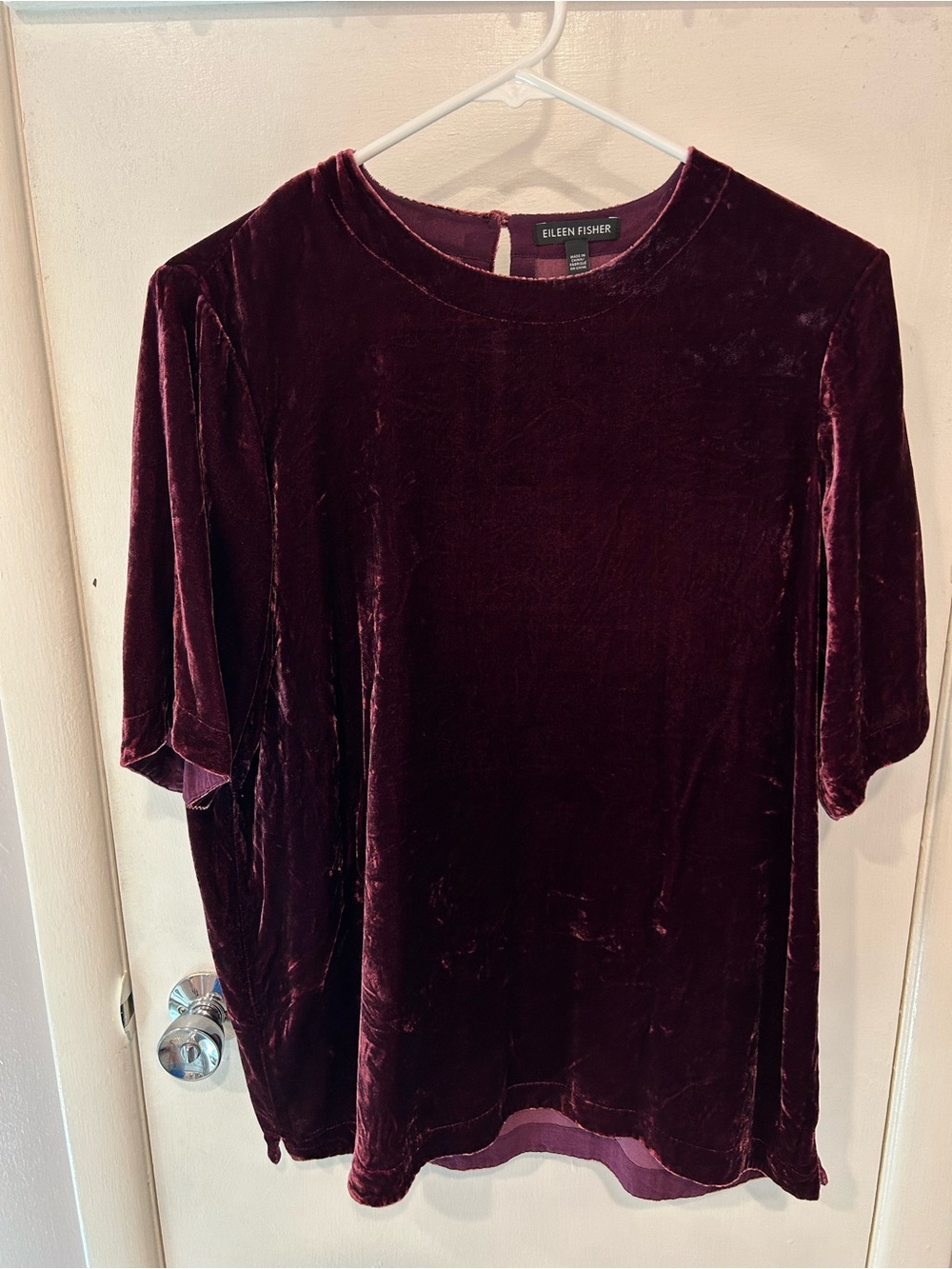 Eileen Fisher Washable Velvet Shirt in Purple